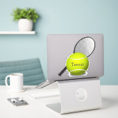 Tennis Ball Racquet Design Sticker (Laptop op bureau)