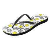 Tennis Ball Racquet Yellow White Black Sports Teenslippers (Schuin)