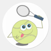 Tennis Ball Ronde Sticker (Voorkant)
