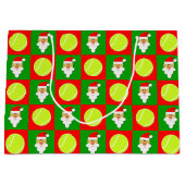 Tennis Ball & Santa Clause Sportspeler Kerstmis Groot Cadeauzakje (Voorkant)