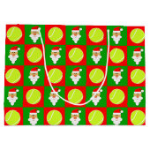 Tennis Ball & Santa Clause Sportspeler Kerstmis Groot Cadeauzakje (Achterkant)