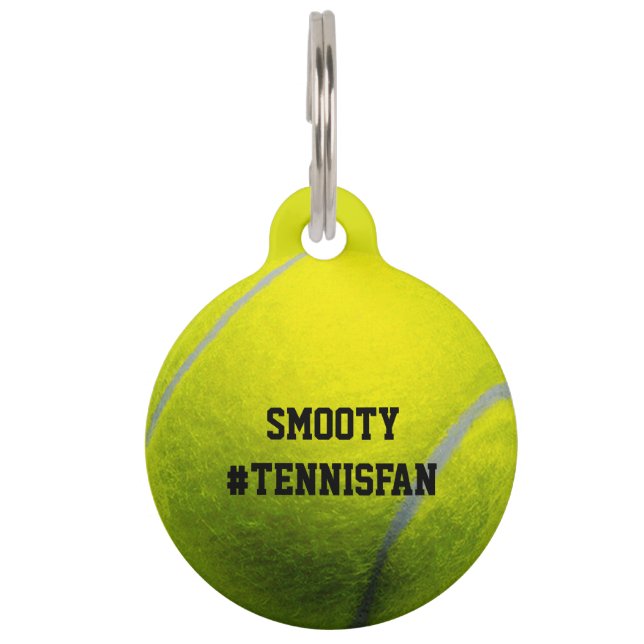 Tennis ball schattebout huisdierpenning (Voorkant)