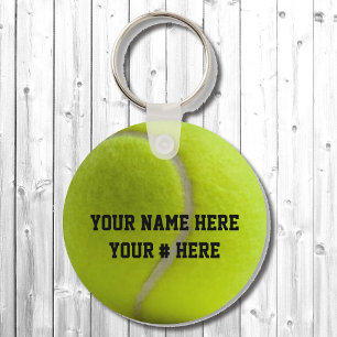 Tennis Ball Sleutelhanger personaliseer JOUW NAAM 