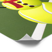 Tennis Ball Snowman en Kerstfeestdag Poster (Hoek)