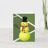 Tennis Ball Snowman en kerstfeestkaart Feestdagen Kaart (Voorkant)