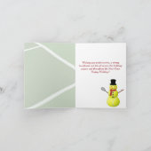 Tennis Ball Snowman en kerstfeestkaart Feestdagen Kaart (Binnen)