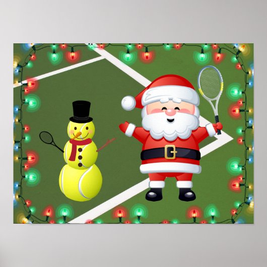 Tennis Ball Snowman en Kerstmis Poster (Voorkant)