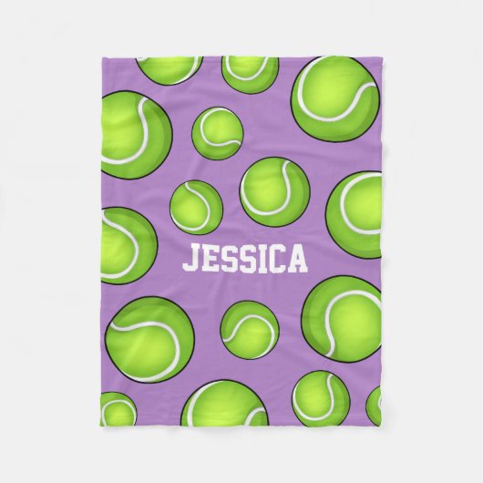 Tennis Ball Soft Paars Fleece Deken (Voorkant)