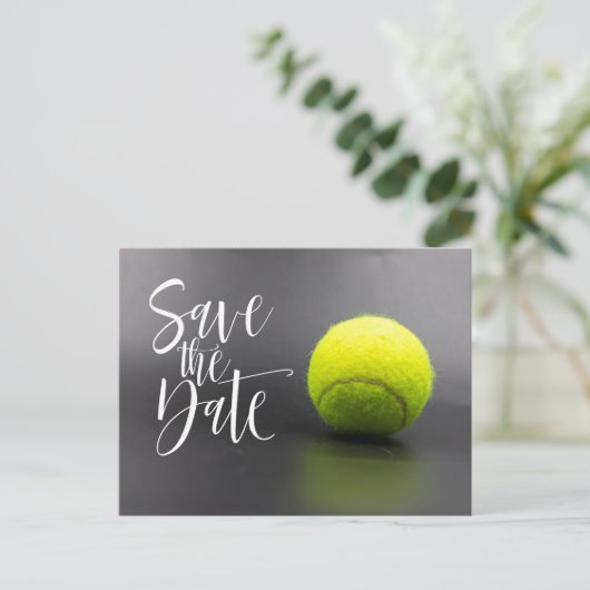 Tennis Ball sparen de Datum Briefkaart (Staand voorkant)