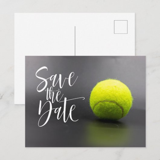 Tennis Ball sparen de Datum Briefkaart (Voorkant / Achterkant)
