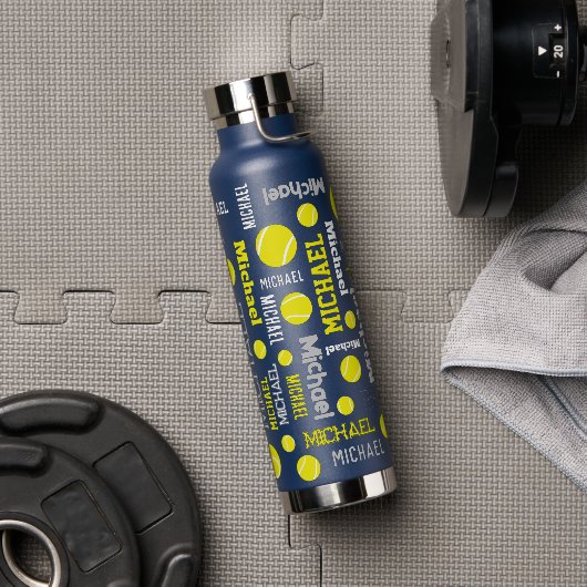 Tennis ball sport grijs geel wit maatje waterfles (Gym)