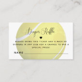 Tennis Ball Sport Theme Baby shower Diaper Raffle Informatiekaartje (Voorkant)