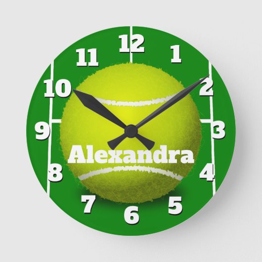 Tennis Ball Sports Clock Ronde Klok (Voorkant)