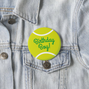 Tennis Ball Sports Party Birthday Boy Ronde Button 7,6 Cm