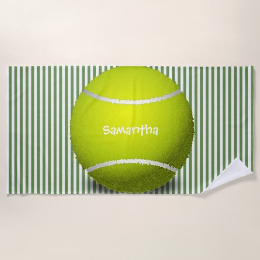 Tennis Ball Stripes Design Beach Towel Strandlaken (Voorkant)