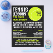 Tennis Ball, Tennis Lessen/Klassen Adverteren Flyer (Enkel)