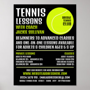 Tennis Ball, Tennis Lessen/Klassen Adverteren Poster