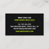 Tennis Ball, Tennis Player/Coach/Instructor Visitekaartje (Achterkant)