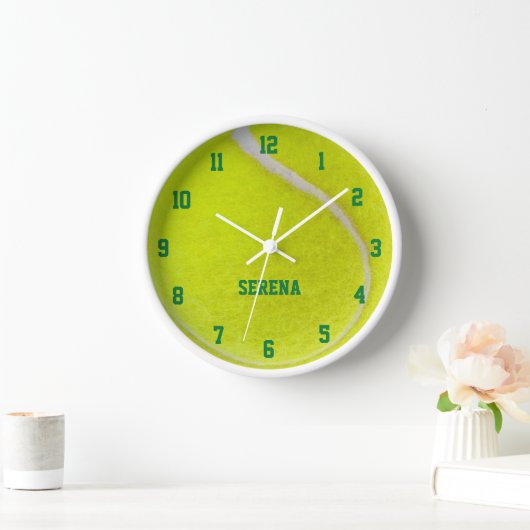 Tennis Ball Texture Personalized Wall Clock (Huis)