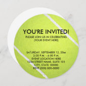 Tennis Ball-uitnodigingen Kaart (Voorkant / Achterkant)