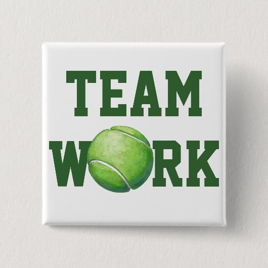 Tennis Ball Vierkante Button 5,1 Cm (Voorkant)