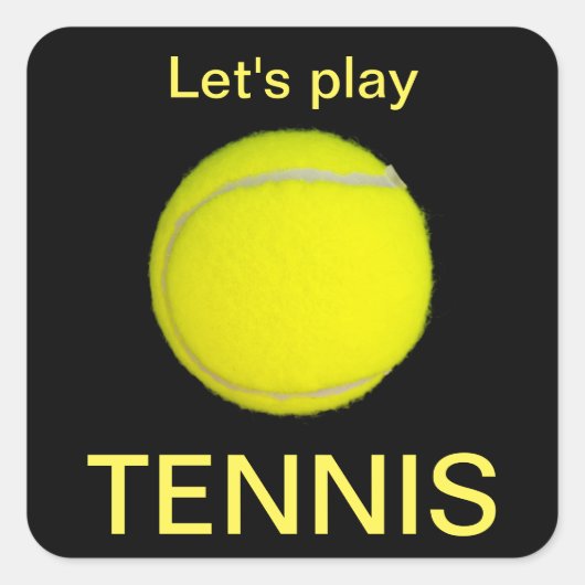 Tennis ball vierkante sticker (Voorkant)