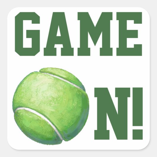 Tennis Ball Vierkante Sticker (Voorkant)