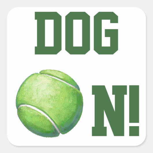 Tennis Ball Vierkante Sticker (Voorkant)