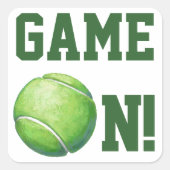 Tennis Ball Vierkante Sticker (Voorkant)