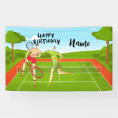 Tennis Ball voor Tennis Player Birthday Party Spandoek (Horizontaal)