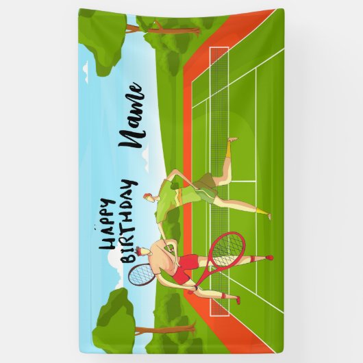 Tennis Ball voor Tennis Player Birthday Party Spandoek (Verticaal)