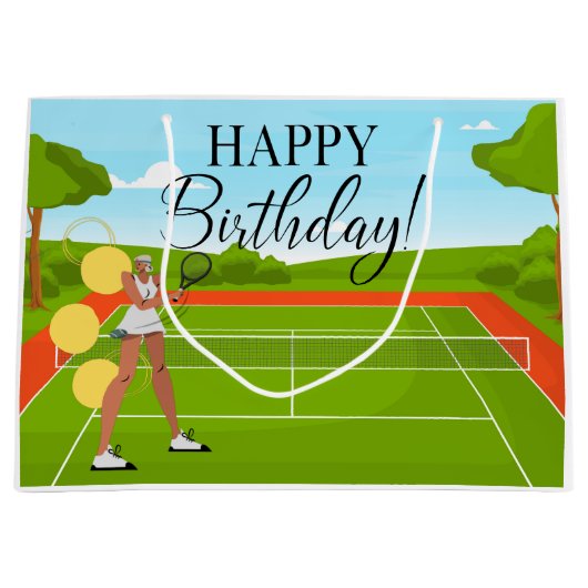 Tennis ball voor tennisspeler Birthday Groot Cadeauzakje (Voorkant)