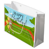 Tennis ball voor tennisspeler Birthday Groot Cadeauzakje (Voorkant Gekanteld)