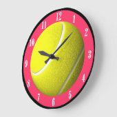 Tennis Ball Wall Clock Pink CourtWhite-nummers Grote Klok (Hoek)