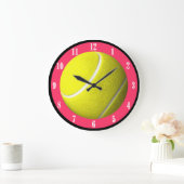 Tennis Ball Wall Clock Pink CourtWhite-nummers Grote Klok (Huis)