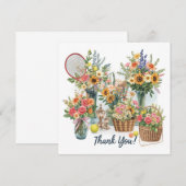 Tennis ball with flowers from tennis player  bedankkaart (Voorkant / Achterkant)