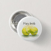 Tennis ball with your name ronde button 3,2 cm (Voorkant /achterkant)