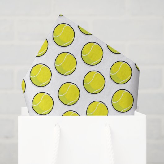 Tennis Ball Yellow White Sports Weefpapier Tissuepapier (Cadeauzakje)