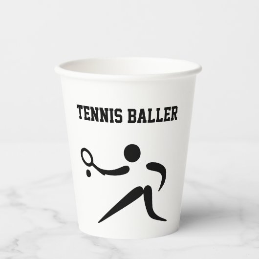 Tennis Baller Papieren Bekers (Voorkant)