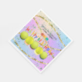 Tennis ballon met vrolijke verjaardag kleurrijk servet (Hoek)