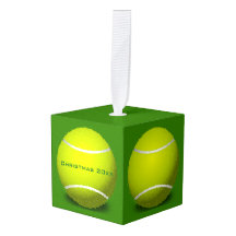 Tennis Balls Design Cube Ornament