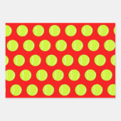 Tennis Balls en Santa Red en Green Kerstmis Inpakpapier Vel (Voorkant 3)