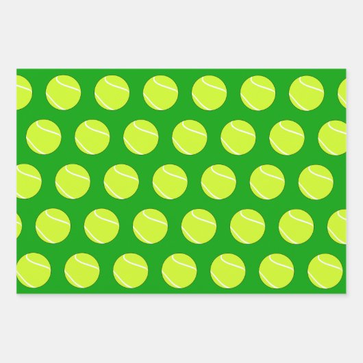 Tennis Balls en Santa Red en Green Kerstmis Inpakpapier Vel (Voorkant 2)