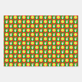 Tennis Balls en Santa Red en Green Kerstmis Inpakpapier Vel