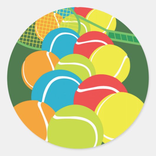 TENNIS BALLS FENZY RONDE STICKER (Voorkant)