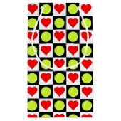 Tennis Balls & Hearts Custom Player of Team Name Klein Cadeauzakje (Achterkant)