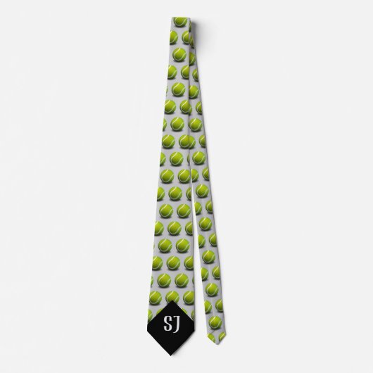 Tennis Balls Pattern | Monogram sport Stropdas (Voorkant)