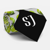 Tennis Balls Pattern | Monogram sport Stropdas (Opgerold)