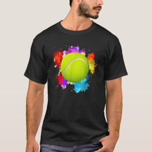 Tennis Balls Racket Sport Waterverf Art Teenager T-shirt