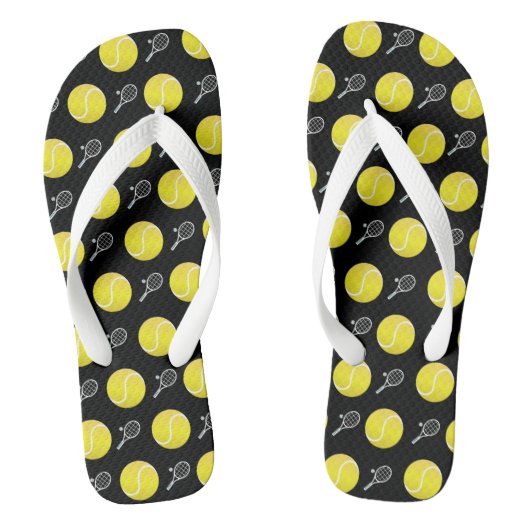Tennis Balls & Rackets Simple Sport Thed Design Teenslippers (Voetbed)